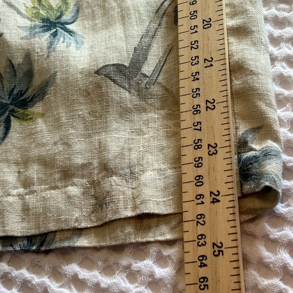 2 PIECE LINEN SET SZ 14 EUC TROPICAL CREAM BLUE GREEN PRINT VACAY RESORT BEACHY - Picture 8 of 12